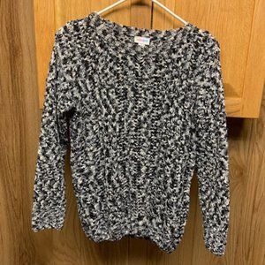 LuLaRoe Simply Comfortable women’s chunky weave fleece black/gray crewneck / S